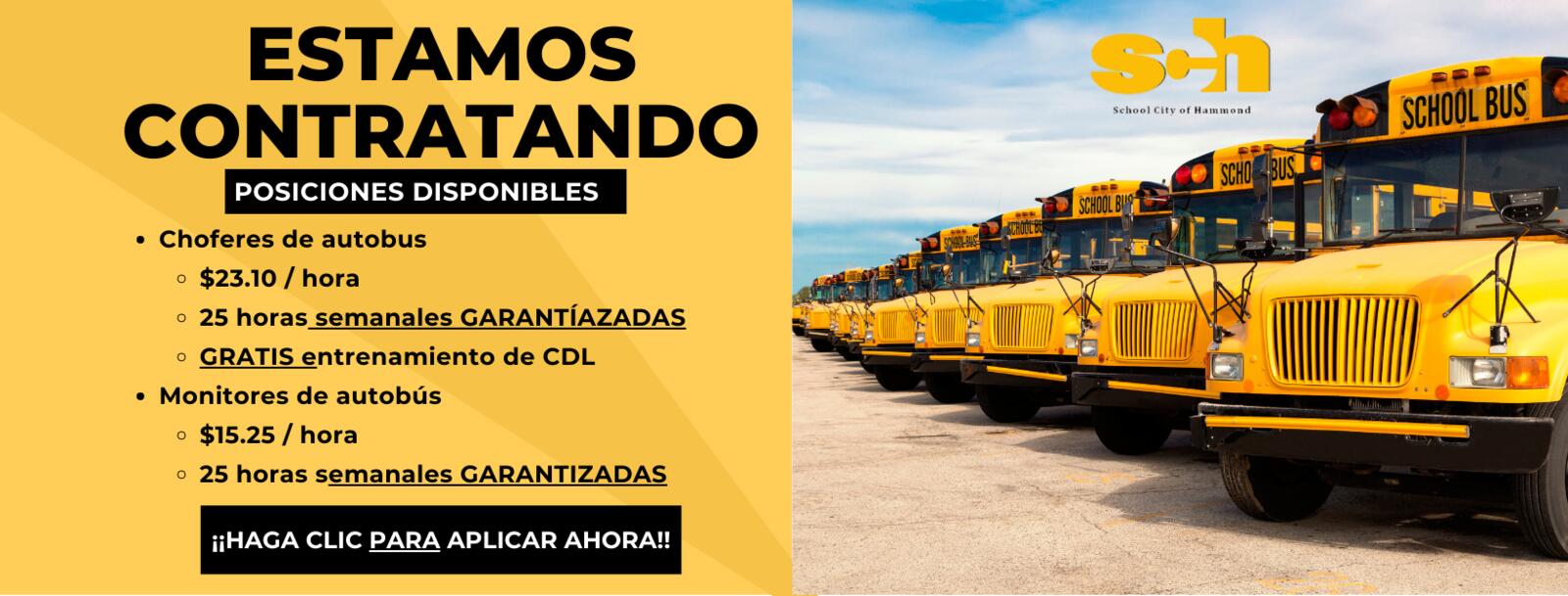 We're Hiring Bus Drivers and Bus Monitors (Spanish)