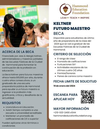 Keltner Future Teacher Scholarship (Spanish)
